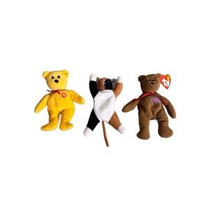Ty Beanie Babies Lot Of 3 McDonald's Plush Vintage Cat Bears Stuffed Animals Toy